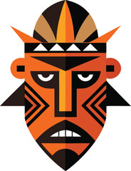 Authentic african tribal masks and patterns vector illustration bundle scalable art