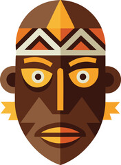 Authentic african tribal mask illustration detailed vector graphic for cultural designs