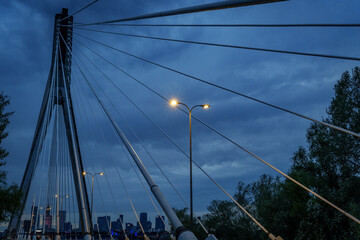 Fototapeta premium Evening Cable-Stayed Bridge