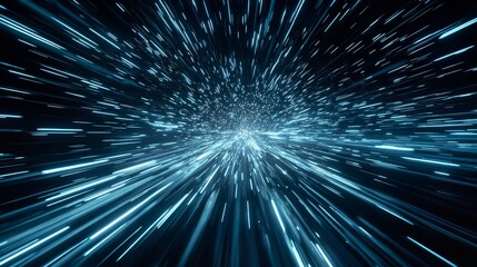 Dive into hyperspace an immersive journey through streaming light beams in a celestial abstract art