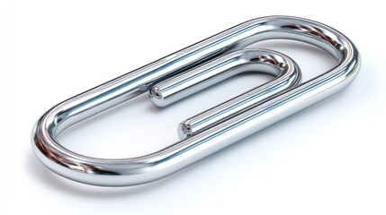 Metallic paperclip closeup