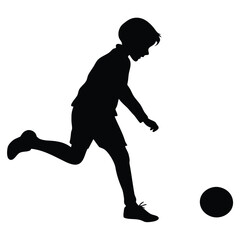 Child kicking small ball