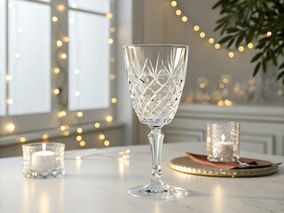 glasses of champagne on christmas table