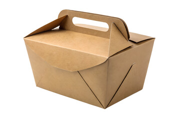 Recyclable Kraft Paper Takeaway Food Container with Convenient Carry Handle - Perfect for Meals on the Go