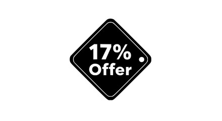 An eye-catching visual presentation to highlight a special offer of 17%, designed to grab attention and emphasize savings. This dynamic element is perfect for advertisements and promotions.