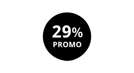 A bold promotional badge announces a 29% promo discount, perfect for advertising and marketing. Ideal for grabbing attention. vector illustration