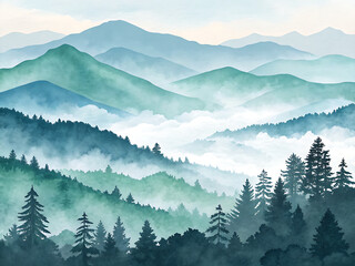 mountain landscape in the morning