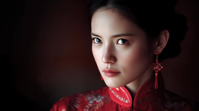 Cheongsam Woman, Classical Beauty, Full of Oriental Charm