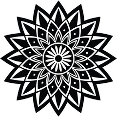 mandala flower design vector icon