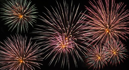 Colorful fireworks explosions