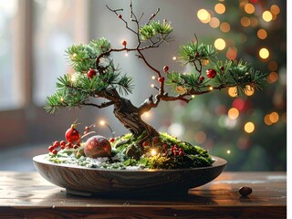 Christmas ikebana. Modern aesthetics design for christmas cards, greetings, editorial use, lifestyle magazines, digital wallpaper, social media.
