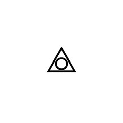 Fototapeta premium Circle Inside Triangle Icon – Minimalist Geometric Symbol of Balance and Unity