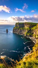 Coastal cliffs at sunrise
