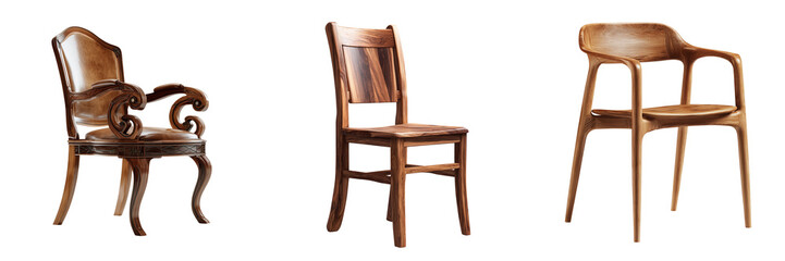 Set of Howard Miller Niagara Club Chair on transparent png background. Ai generated