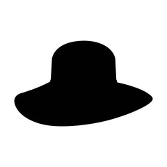 Black sun hat summer fashion accessory wide brim hat stylish headwear beach hat vacation hat silhouette