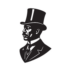 Victorian Gentleman Silhouette | Classic Vintage Man Artwork