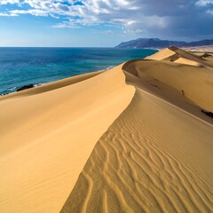 Coastal dunes meet ocean