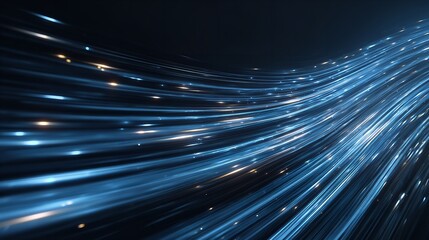 Flowing data streams illuminate the digital river symbolizing connectivity and innovation on a dark