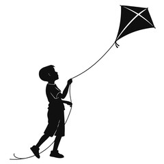 Boy standing near kite