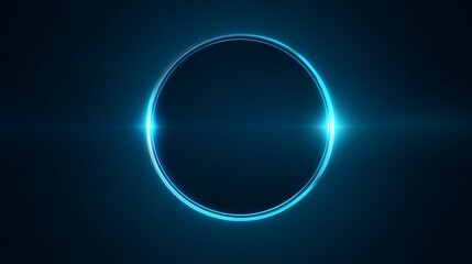 glowing neon ring with shining blue background design