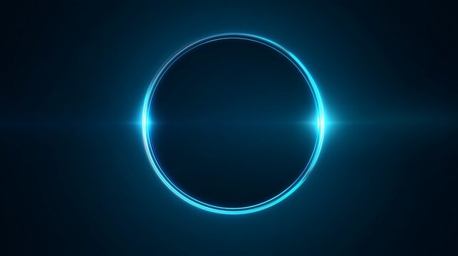 glowing neon ring with shining blue background design