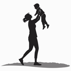 Woman holding baby close