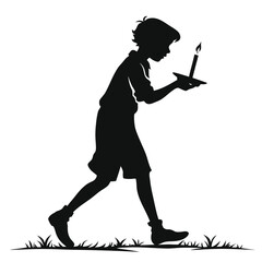 Boy holding candle