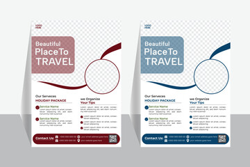 Travel poster or flyer template design . 