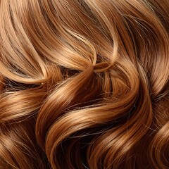 Naklejka premium Closeup of wavy, light brown hair
