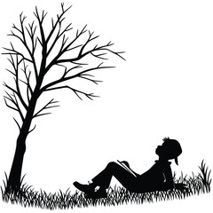 Child lying on grass