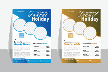 Travel poster or flyer template design . 