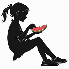 Girl sitting with fruit plate