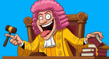 Funny judge character illustration