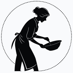 Woman cooking with clay pot