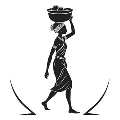 Woman carrying fire pot