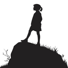 Girl standing on rock