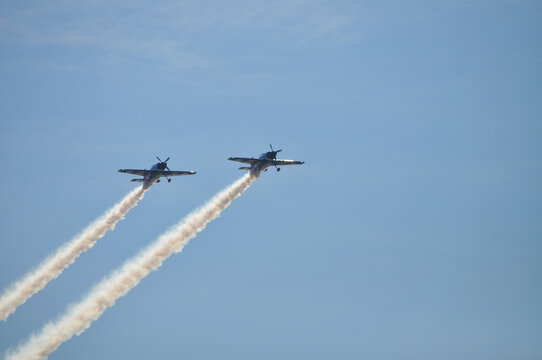 Air Force Halcones leaving a trail of smoke