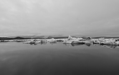 glacial lake and lagoon Jokulsarlon  in Iceland