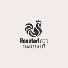 Unique Rooster Line Art Logo