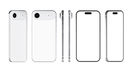 Cloud White Smartphone 17 Air Front and Back View on a white background