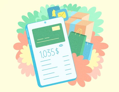 Paying with digital (electronic) credit card.