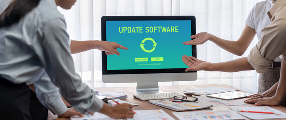 Software update on computer for brisk version of device software upgrade