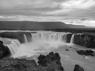 The waterfall Godafoss in Iceland