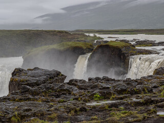 The waterfall Godafoss in Iceland