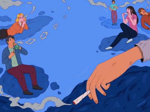 People smoking marijuana