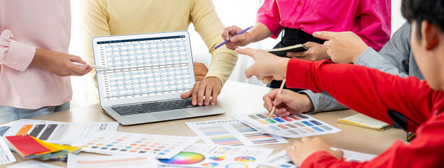 Accounting software on computer screen showing financial statement spreadsheets and account balance of corporate business offer accountant a fine calculation accounting brisk