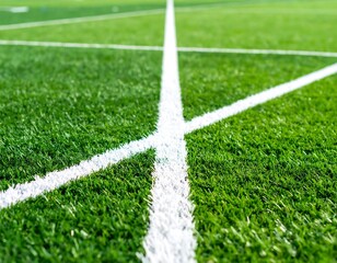 Artificial turf with white lines