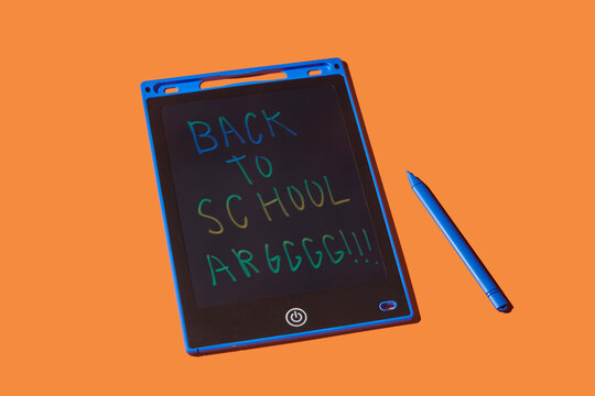 LCD drawing board with the text back to school