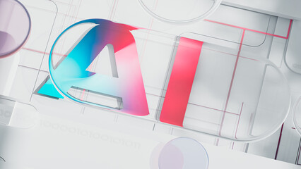 Technology background with the letters AI for Artificial Intelligence