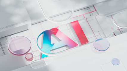 Technology background with the letters AI for Artificial Intelligence